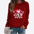 thumbnail image 1 of Meichang T-Shirts Graphiques pour Femmes, Manches Longues, Col Rond, Coupe Ample, Cadeaux de Saint-Valentin, 1 of 3