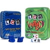 LCR (Left Right Center) Dice Game in Blue Tin & LCR Wild Dice Game in Green Tin Gift Set Bundle - 2 Pack