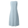 thumbnail image 5 of OSOLU Solid Color Summer Dresses For Women Casual Sleeveless Linen Flowy Beach Vacation Dress With Pockets Fashionable Sundress Dresses For Women 2025 Elegant Classy, 5 of 5