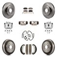 thumbnail image 1 of Transit Auto Front Rear Disc Brake Caliper Rotors Drums Ceramic Pads Shoes Wheel Cylinders and Hardware Kit (11Pc) for Car 2003 Saturn Ion To VIN 3Z100143 KC8-100931T, 1 of 11