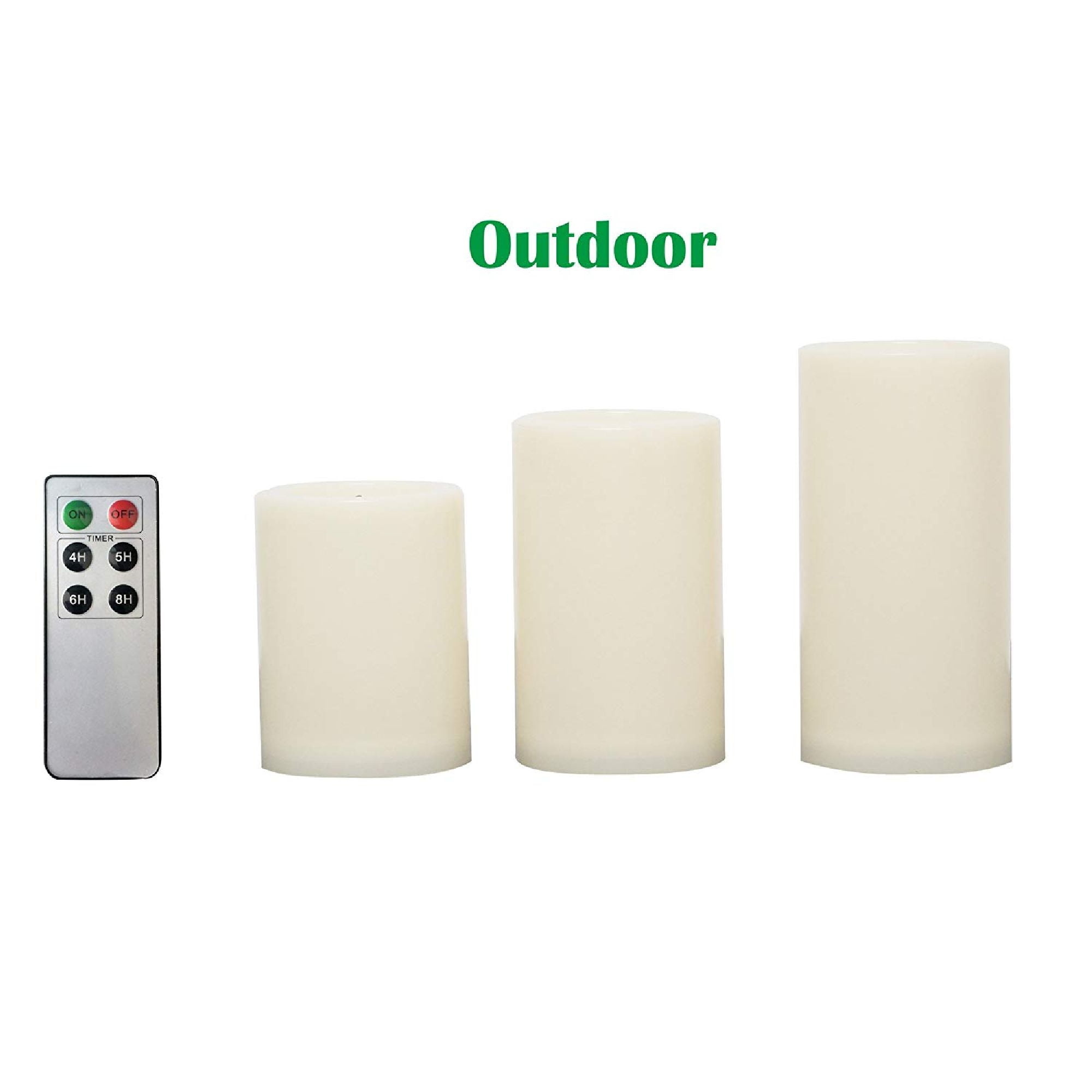 Candle Choice 3 Piece Outdoor Flameless Candles with Remote and Timer
