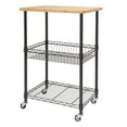 thumbnail image 5 of TRINITY BASICS® Bamboo Top Kitchen Cart w/ Basket - Dark Bronze, 5 of 6