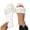 White, variant on Women Pearl Ruched Flat Slippers Square Open Toe Faux Leather Casual Summer Slip On Dressy Sandals, White