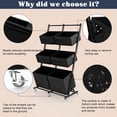 thumbnail image 5 of TECHVIDA 3 Tier Metal Rolling Laundry Basket Cart, Adjustable Freestanding Laundry Hamper with 6 Storage Baskets, Laundry Clothes Storage Cart, 5 of 8