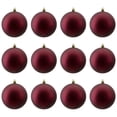 thumbnail image 2 of Northlight 12ct Shatterproof Matte Christmas Ball Ornament Set 4" - Burgundy, 2 of 9