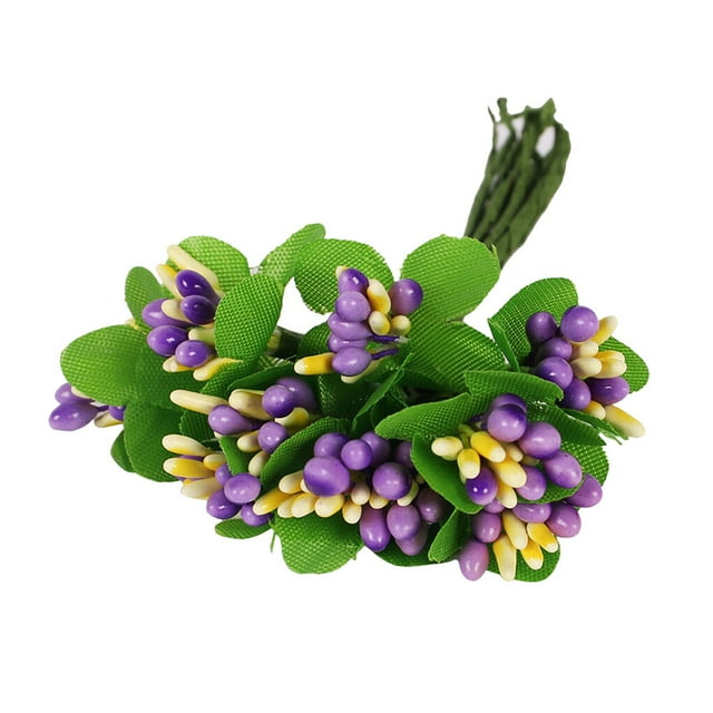 serony Plastic Flower Heads Handmade DIY artificial Simulation Bouquet Stamen for Wedding Gift Decoration 10Pcs Type 25