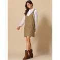 thumbnail image 2 of DARING DIVA Women's Sleeveless Adjustable Strap Denim Mini Pinafore Dress L Dark Khaki, 2 of 6