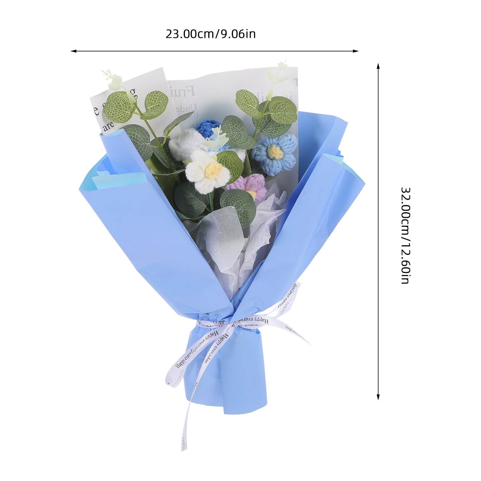 CTIRCHIU Crochet Flower Bouquet Decorative Floral Ornament for Home Decor, Party, Graduation & Special Celebration