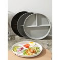 thumbnail image 2 of Plastic Dinner Dishes Round Divided Plates Microwave Safe Dessert Fruit Salad Serving Tray Kitchen Dinnerware Food Tray A Style Light Grey, 2 of 6