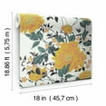 Drew Barrymore Flower Home Vintage Floral Yellow Peel & Stick Wallpaper