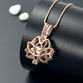 thumbnail image 3 of Lotus Flower Urn Necklace for Women Men Ashes Stainless Steel Cremation Jewelry Memorial Keepsake Gifts for Ash Holder, 3 of 7