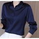 thumbnail image 1 of Blusa holgada Vintage De satén para Mujer, camisa De manga larga, diseño elegante, ropa De moda, 1 of 4