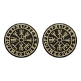 thumbnail image 3 of kowaku 2 Pieces Viking Compass Patch with Hook and Loop Rubber Washable PVC Embroidered black and yellow, 3 of 8