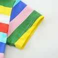 thumbnail image 6 of JUoaLXG Baby Girls Casual Dresses Summer Kids Baby Short Sleeve Rainbow Stripe Print Dance Party Dress Outwear,Multicolor,1-2 Years, 6 of 6