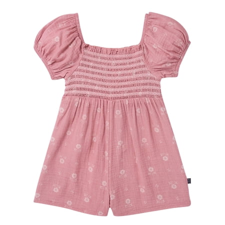 Modern Moments by Gerber Toddler Girl Smocked Romper with Ric Rac, Sizes 12 Months - 5T