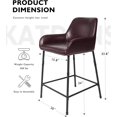 thumbnail image 3 of KATDANS Counter Height Stools-24 Inch Bar Chair PU Leather, Bar Stools Set of 2 with Back and Arms-Kitchen Stools for Kitchen, Living Room, Pub, Bistro, Dark Brown, 3 of 9