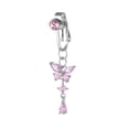 thumbnail image 2 of Anillo de ombligo de cobre con microincrustaciones, estilo mariposa rosa, ombligo falso sin agujero, anillo de ombligo falso sin perforación, joyería sexy para piercing en el ombligo, 2 of 5