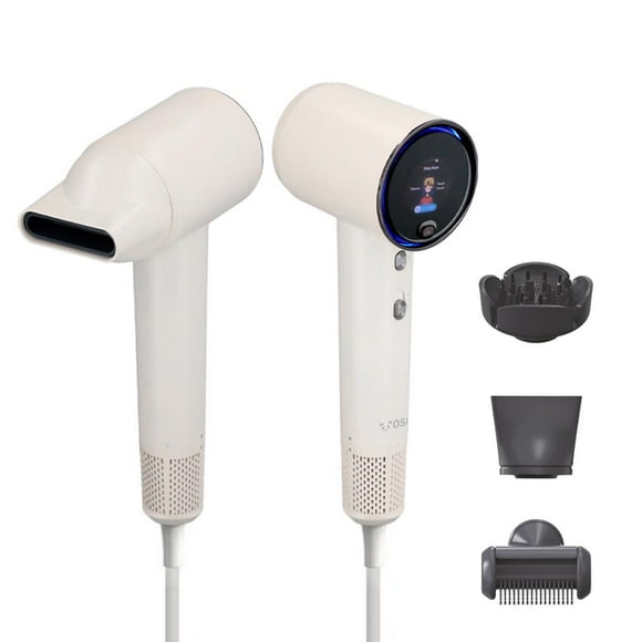 OSOJI Secadora de Pelo OHD-6 con Pantalla LCD, Motor de Alta Velocidad 110,000 RPM, 3 Temperaturas y 2 Niveles de Intensidad, Secador Plasma de Iones Negativos, Tecnología Iónica y Accesorios Magnétic