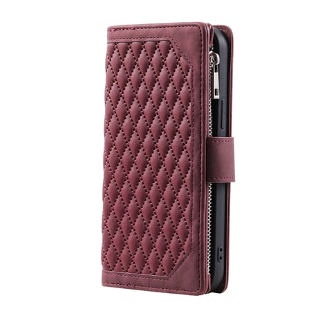 Dteck for Google Pixel 8 Wallet for Women Men Case, Wallet with Card Holder Zipper Pocket PU Leather Kickstand Wrist Strap Magnetic Flip Leather Shockpoof Silicone Full Cover Case,Winered