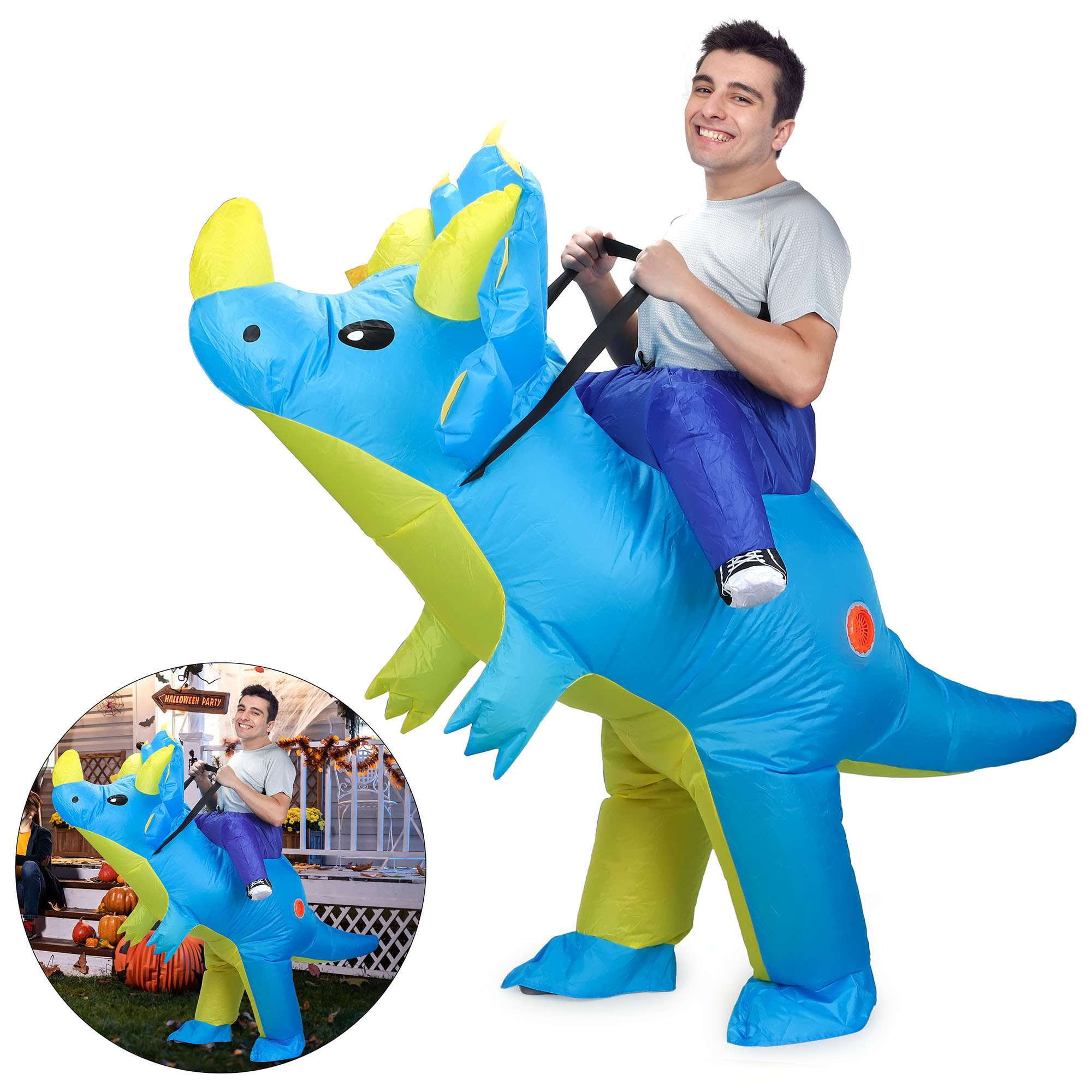 Spencer Inflatable Dinosaur Costumes Halloween Blow Up Costumes for Adults Men Women, Funny