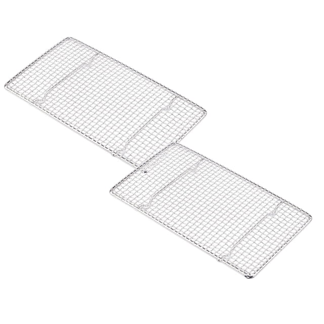Oleegame 2PC Vegetable Peeler Stainless Steel Outdoor Home Cooking Stainless Steel Barbecue Rectangular Semicircular Multi Shape Multi Size Storage Barbecue Net