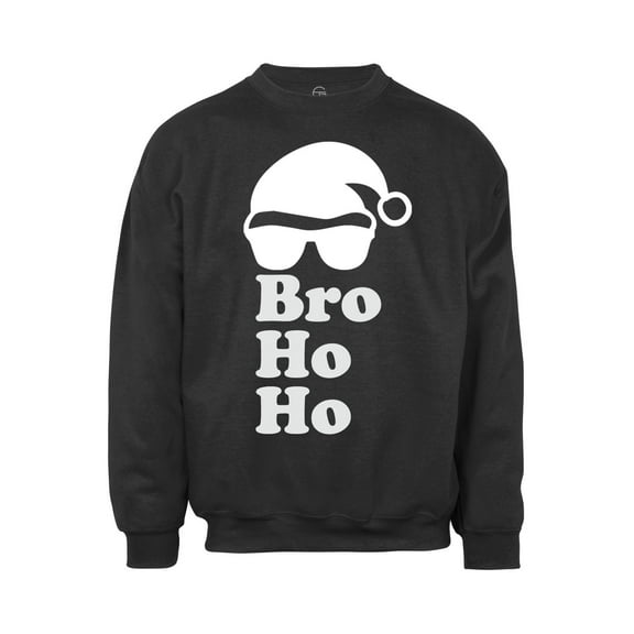 Mens Bro Ho Ho Ugly Christmas Ugly Sweatshirt - Black - X-Large
