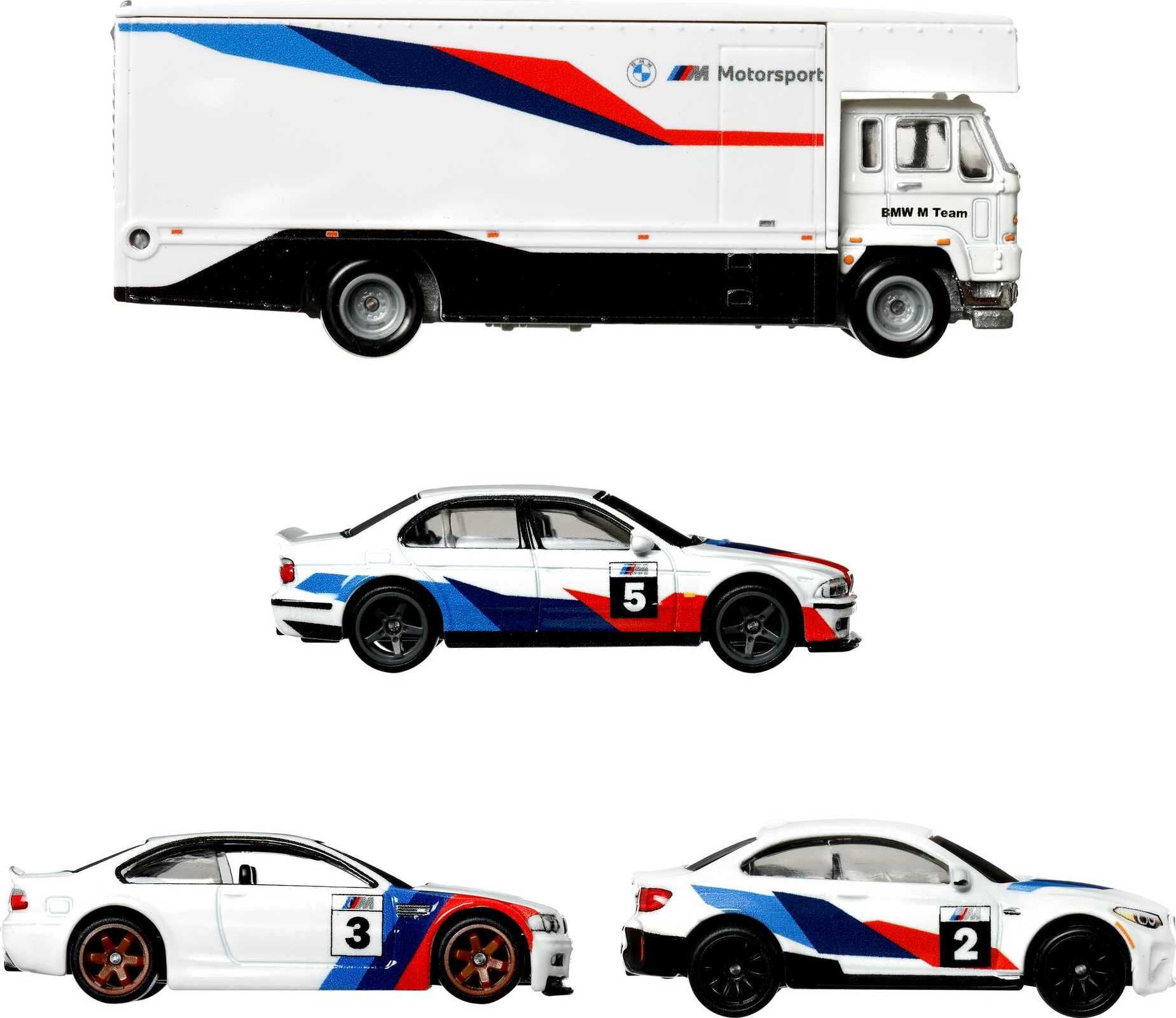 Hot Wheels Premium Collect Display Sets with 3 1:64 Scale Die-Cast Cars & 1 Team Transport Vehicle, Collectors’ Favorites