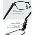 thumbnail image 4 of 3 Pack Reading Glasses for Men Blue Light Blocking Square Frame Computer Readers Anti Eyestrain, 4 of 8