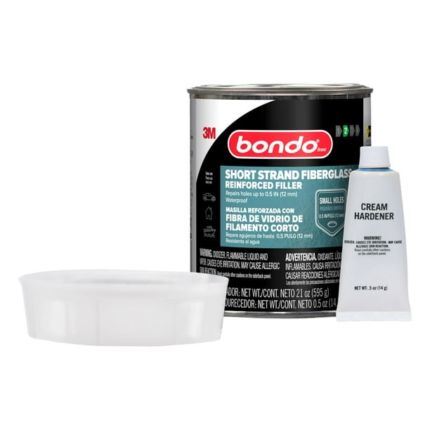 Relleno reforzado con fibra de vidrio Bondo 595,34 g con endurecedor 14 g