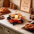 thumbnail image 6 of Assorted Fall Artificial Pumpkin Maple Leaf Candle Ring, Mini Rustic Harvest Candle Wreath, 3 Styles Tabletop Small Wreath, Decorative Candle Ring for Thanksgiving Halloween Table Mantel Decor, 6 of 6