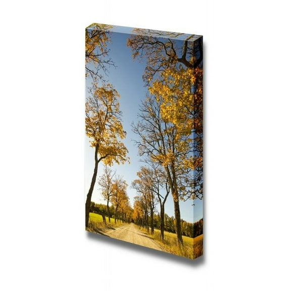 wall26 - Canvas Prints Wall Art - Avenue with Colorful Trees Against Blue Sky | Modern Wall Decor/Home Decoration Stretched Gallery Canvas Wrap Giclee Print. Ready to Hang - 24" x 16"