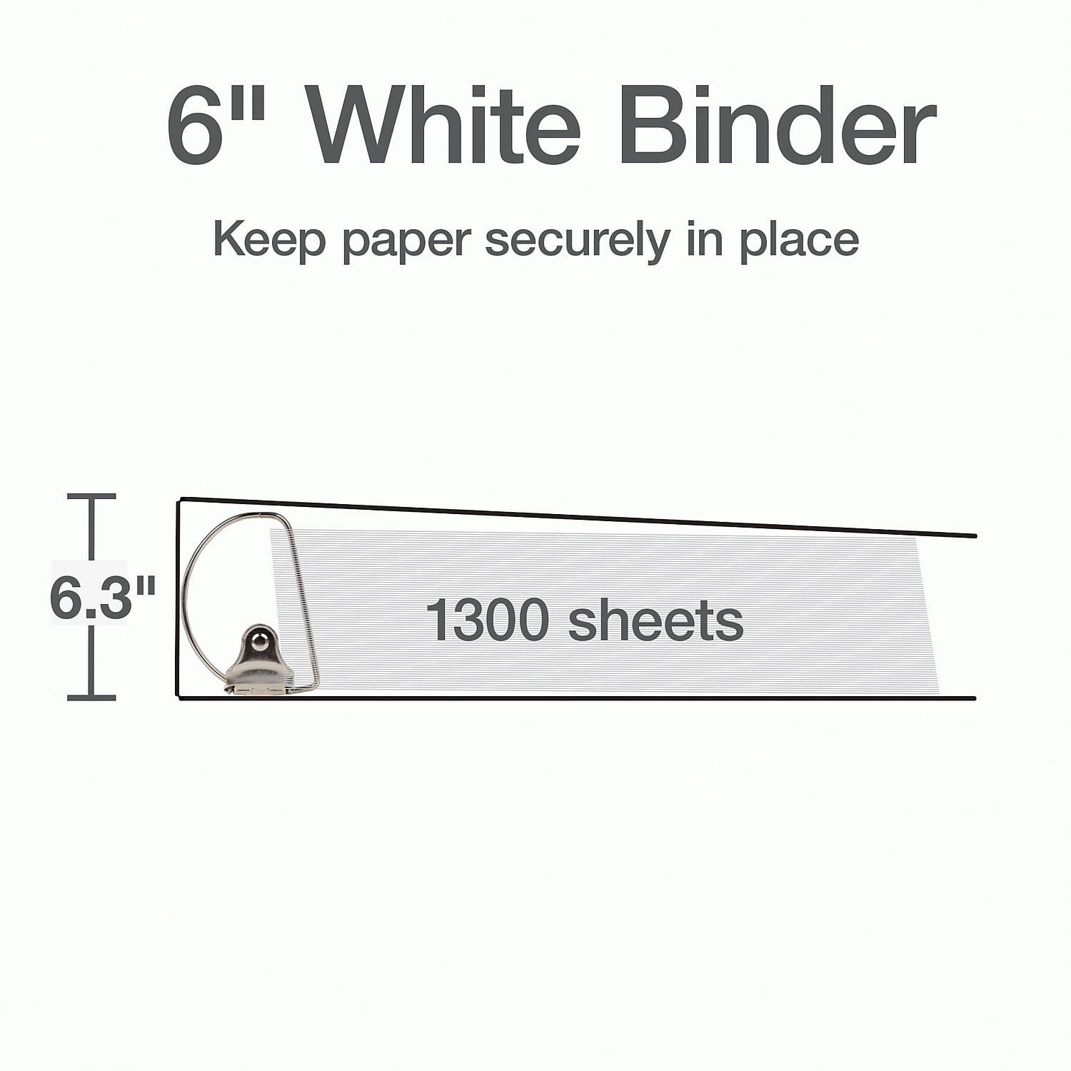 Cardinal® XtraLife ClearVue Nonstick Locking Slant D-Ring Binder, 6" Rings, 55% Recycled, White