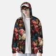 thumbnail image 2 of Vsdgher Sweat à Capuche Imprimé Fleurs Roses pour Hommes Femmes, Manches Longues Protection Solaire Pêche Course Natation-Grand, 2 of 7