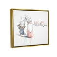 thumbnail image 3 of Stupell Industries Escape The Ordinary Ballet Shoe Graphic Art Metallic Gold Floating Framed Canvas Print Wall Art, Design by Alison Petrie, 3 of 6