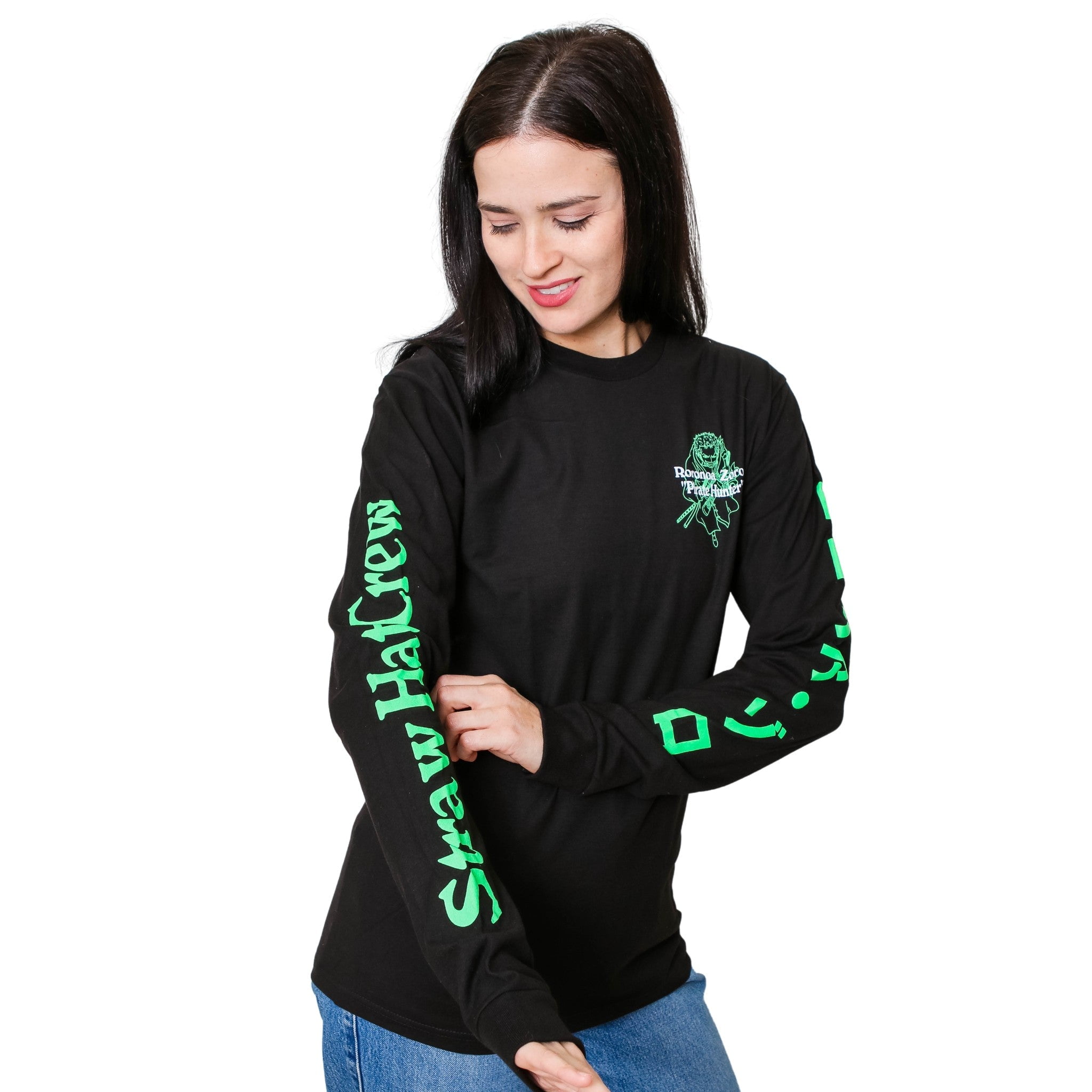 One Piece Roronoa Zoro Pirate Hunter Anime Adult Long Sleeve T-Shirt