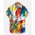 thumbnail image 3 of Camisa de verano de gran tamaño con estampado romántico de arcoíris para hombre, camisetas de manga corta con estampado digital, camisa hawaiana para hombre, 3 of 5