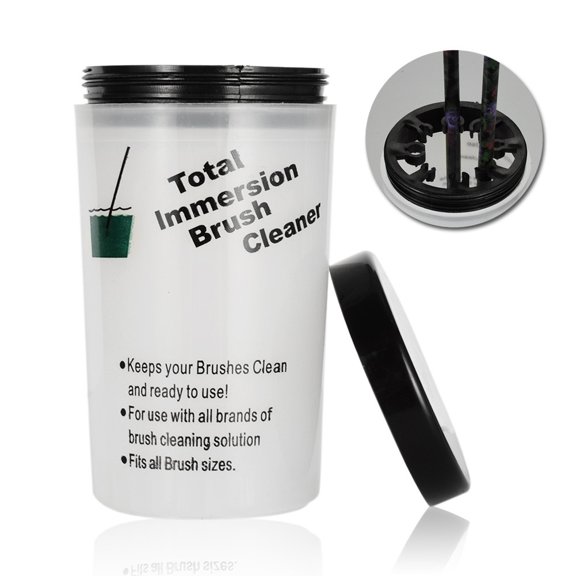 opvise Portable Nail Art Tool Brush Pen Cleaning Bottle Cleaner with Holding Clip Lid