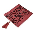 thumbnail image 7 of PiccoCasa 76"X11" Flower Blossom Flocked Damask Table Runner Home Decor Red, 7 of 7