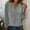Gray, variant on Antqov Sequin Tops for Women, Solid Color V Neck Long Sleeve Pullover Basic Blouse, Daily Trendy Comfortable Casual Soft Tees Work Dress Shirt