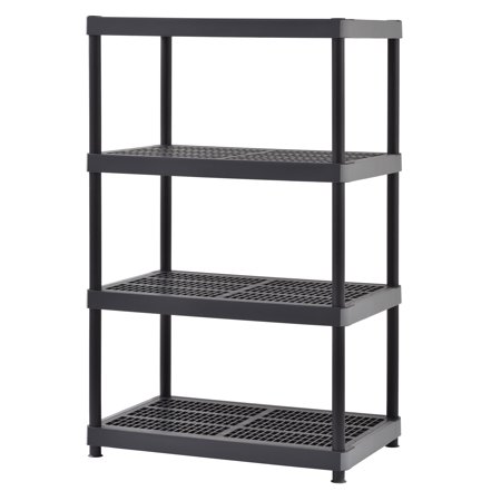 Juggernaut Storage 36 W x 24 D x 56 H 4-Shelf Heavy Duty Resin Freestanding Shelves  Black