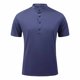 thumbnail image 2 of pstuiky camisetas de hombre, Camisa informal de color liso con botones y cuello alto para hombre, versátil, de manga corta ropa de hombre l, 2 of 7