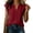 Wine, variant on Antinious Women V-Neck Solid Puff Sleeve Short Sleeve Casual Comfortable Basic Tops