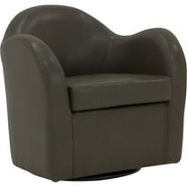 Fox Hill Trading Big Max 19"H Rodeo Fabric Swivel Barrel Chair in Charcoal