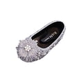 thumbnail image 3 of SGFCWSX Girls Ballet Flats Kids Sparkly Rhinestone Floral Pearl Wedding Party Flower Girl Shoes Silver Size 11 Little Kids, 3 of 10