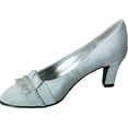 thumbnail image 3 of David Tate Women's Stardust Dress Pumps Silver Satin 6 WW, 3 of 6