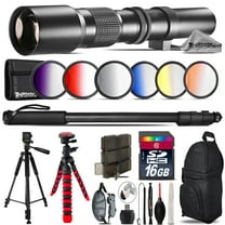 500mm Telephoto Lens for Nikon D5600 D7500   Triple Tripod Bundle - 16GB Kit (International Version)