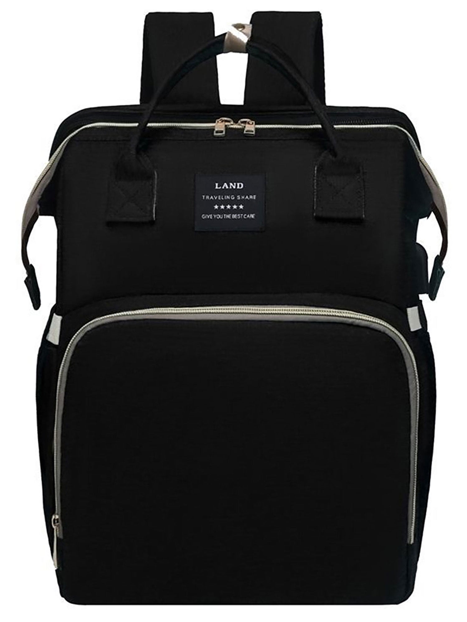 Ploreser Large Backpack Diaper Bag with Changing Station, Foldable Crib