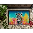 thumbnail image 3 of Caroline's Treasures DAC4052MAT Hippie Animal Zebra Doormat Front Door Mat Indoor Outdoor Rugs for Entryway, Non Slip Washable Low Pile, 18H X 27W, 3 of 5