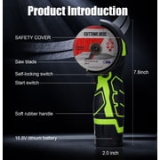 Geevorks Angle Grinder Tool, 7000rpm Mini Electric Angle Grinding Tool with 2pcs 16.8V 2000mAh Batteries and Cutting Discs, Grinder Handheld Cutter for Metal Wood