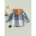 thumbnail image 4 of Bagilaanoe Toddler Baby Boys Girls Long Sleeve Hooded Coat Button Down Hooded Plaid Shirt Hoodie Jacket Tops 1T 2T 3T 4T 5T 6T Outwear Fall Winter Clothes, 4 of 8
